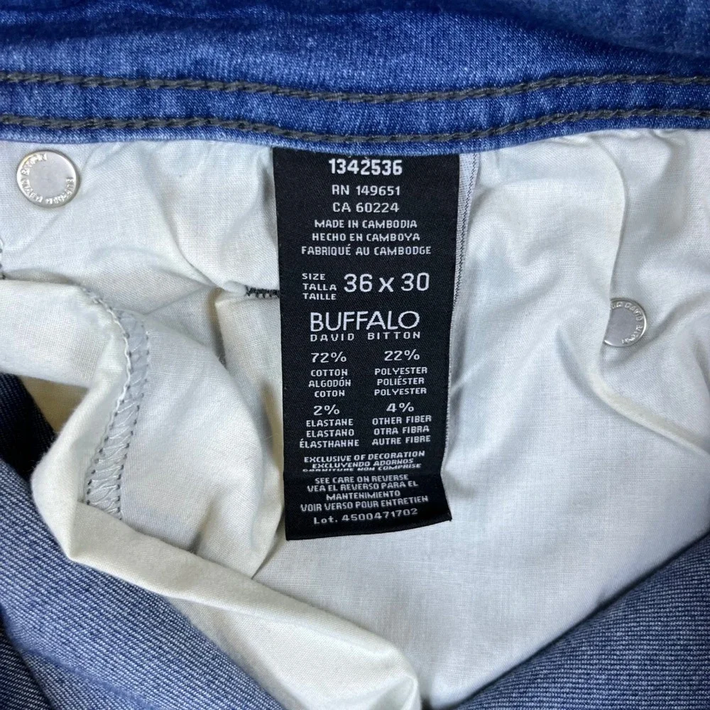 Buffalo David Bitton Jeans Mens 36x30 Axel Slim Stretch Blue Medium Wash